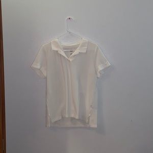 white polo (small paint stain on shoulder) worn 1x